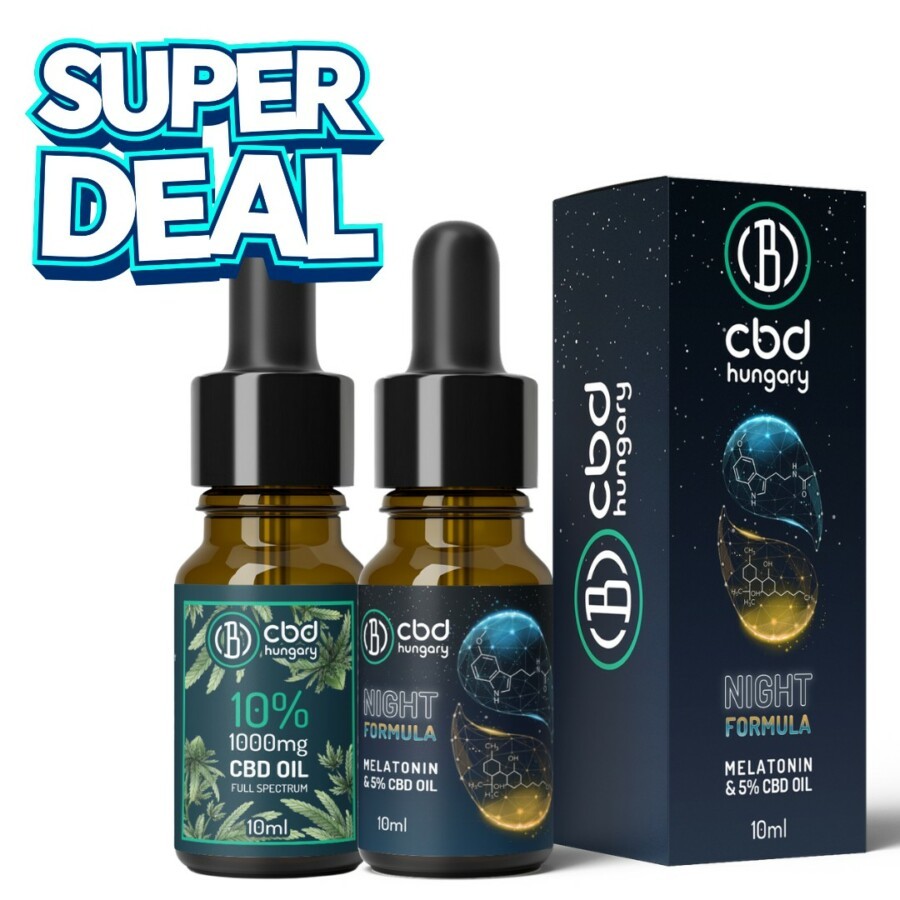 Ragadd meg a SUPER DEAL-t: Éjszakai Formula és CBD Europe 10% teljes spektrumú Kannabisz olaj 10ml áll a dobozukban - tökéletes választás a következő CBD olaj rendelésedhez!.