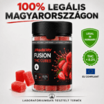 Egy „Happy H Gummies Mango (Mangó) – 10 mg/db – Strong Edition, 12 db” feliratú üveg, mangós gumicukorkákkal, gyümölcsábrázolásokkal, valamint a european jogszerűséget, a 0,2% alatti THC-tartalmat és az EU-előírásoknak való megfelelést jelző ikonokkal. Felirat: 100% legális – Europe.